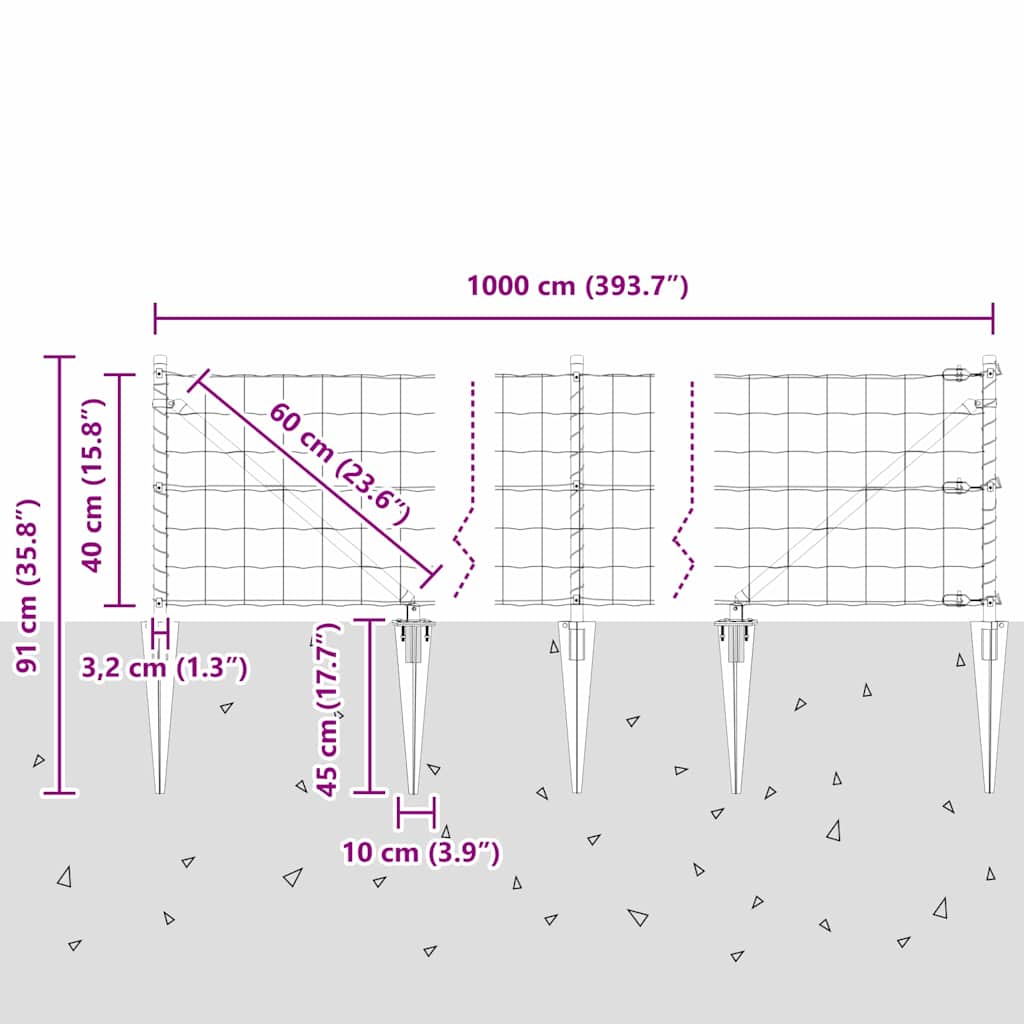 Plot s sloupkem Zelená 0,4 x 10 m Ocel a PVC - obrázek 14