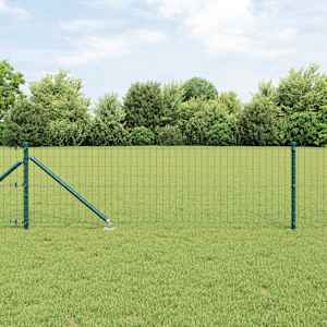 Ograja s stebrom Zelena 0,4 x 25 m Jeklo in PVC