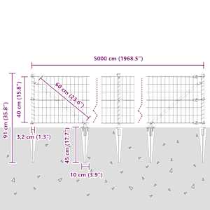 Plot s sloupkem Zelená 0,4 x 50 m Ocel a PVC - obrázek 14
