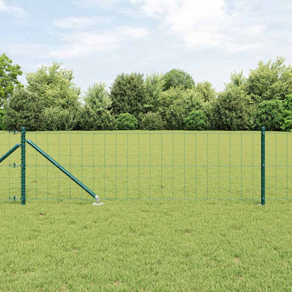 Euro Hegn med 13 Spidse Støtteposter 0.4x50 m Galvaniseret Stål Grøn