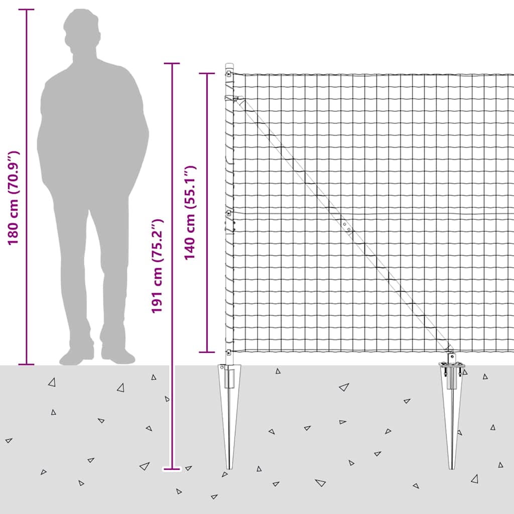Plot s sloupkem Šedá 1,4 x 10 m Ocel a PVC - obrázek 16