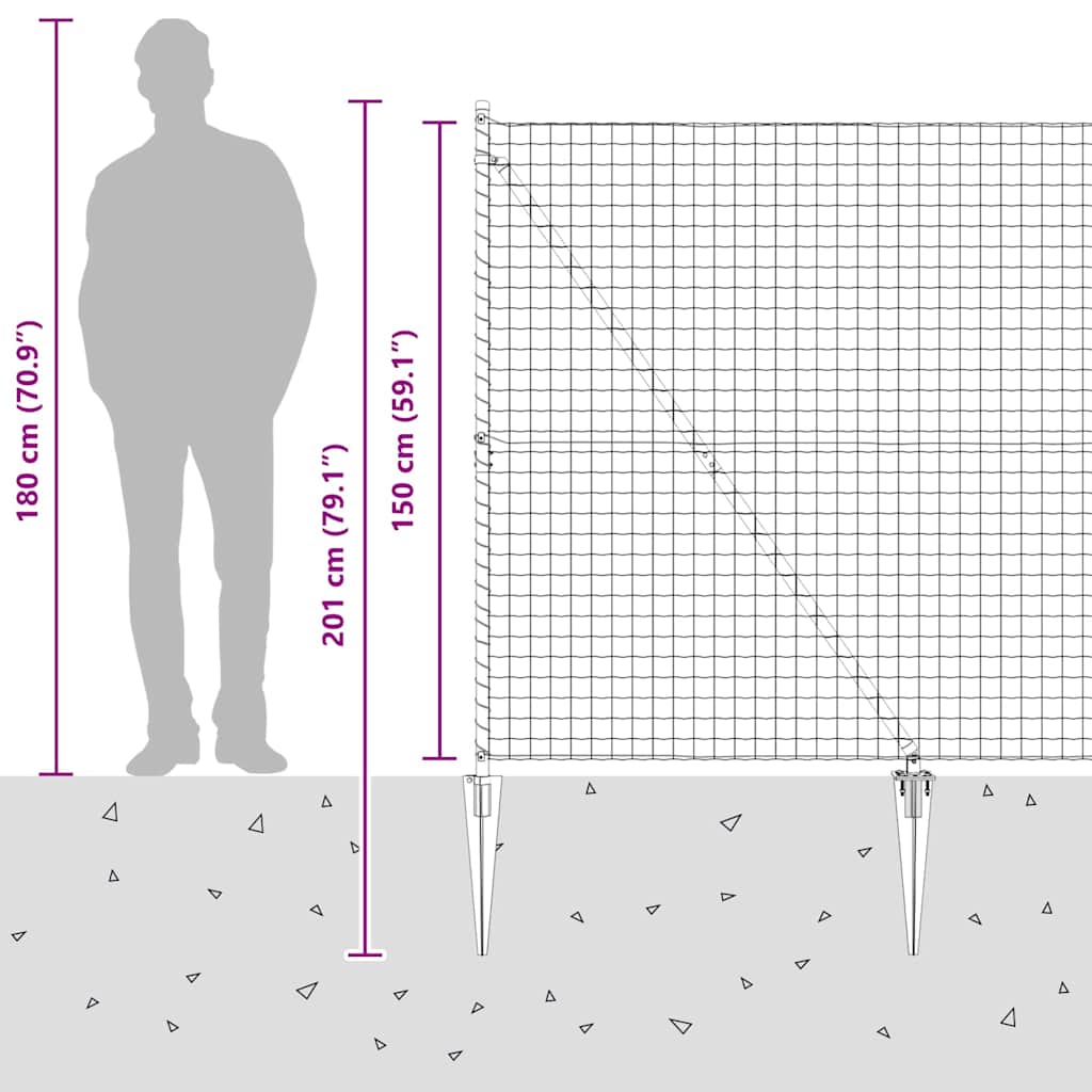 Plot s sloupkem Šedá 1,5 x 10 m Ocel a PVC - obrázek 16