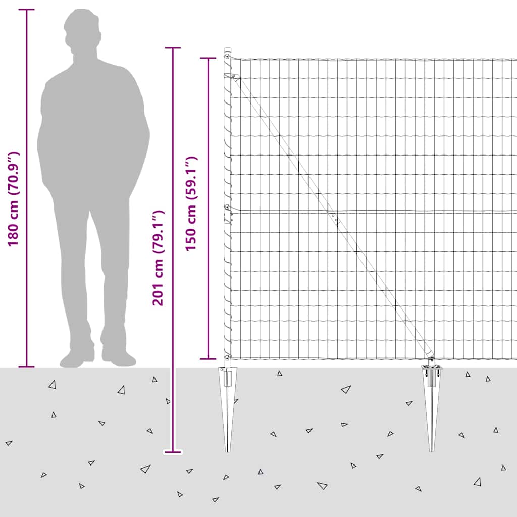 Plot s sloupkem Šedá 1,5 x 10 m Ocel a PVC - obrázek 16