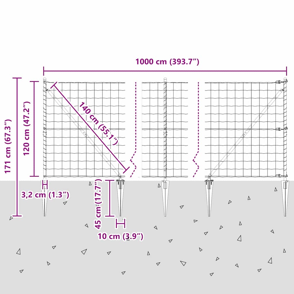 Plot s sloupkem Šedá 1,2 x 10 m Ocel - obrázek 14