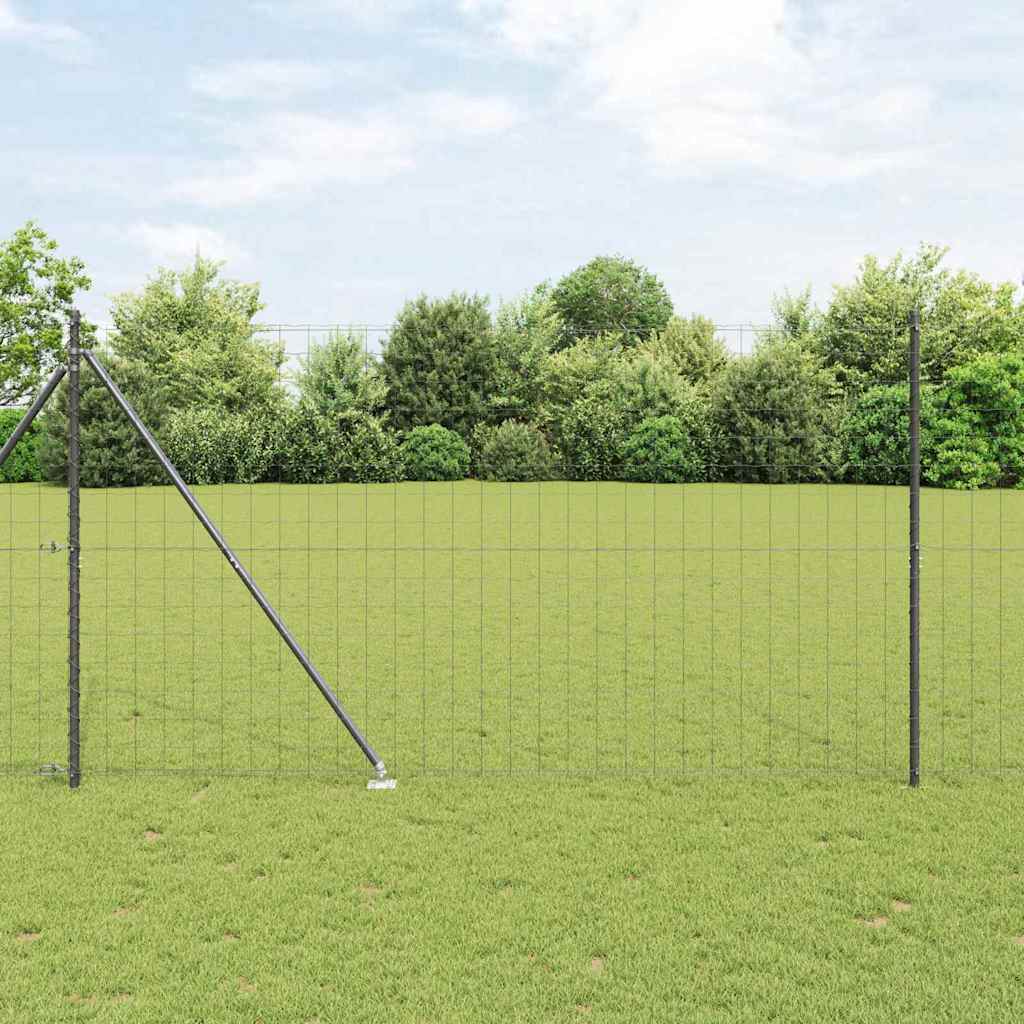 Euro hegn med 7 pigposte 1,5x10 m galvaniseret stål grå
