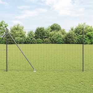 Ograja s stebrom Siva 1,5 x 10 m Jeklo