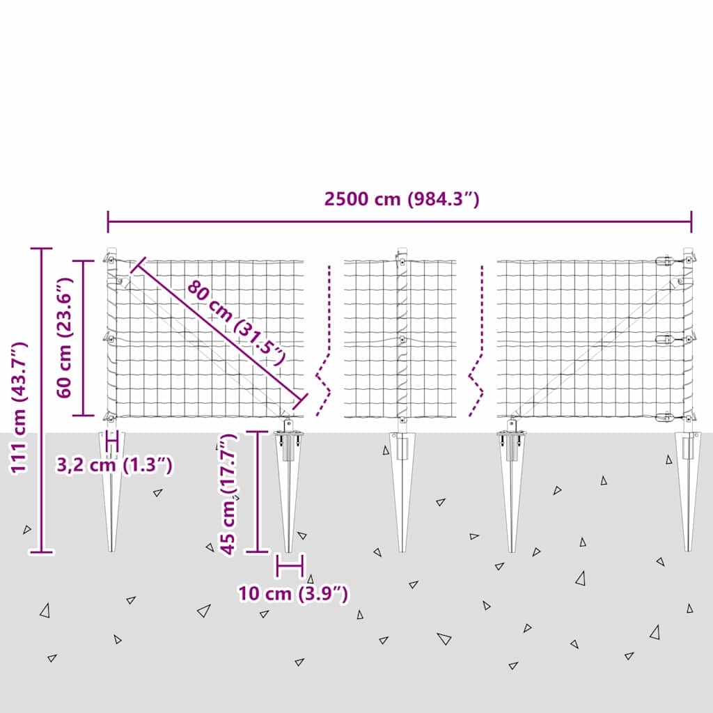 Plot s sloupkem Šedá 0,6 x 25 m Ocel a PVC - obrázek 14