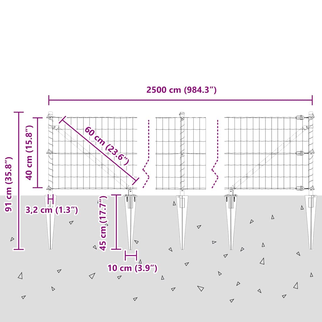Plot s sloupkem Šedá 0,4 x 25 m Ocel a PVC - obrázek 14