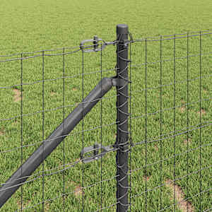 Plot s sloupkem Šedá 0,8 x 25 m Ocel a PVC - obrázek 4