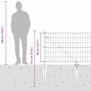 Plot s sloupkem Šedá 0,8 x 25 m Ocel a PVC - obrázek 16