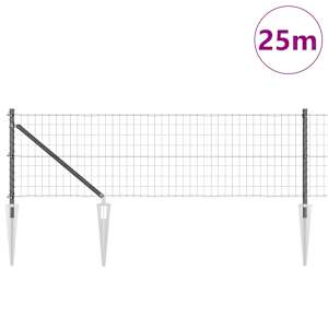 Plot s sloupkem Šedá 0,8 x 25 m Ocel a PVC - obrázek 3