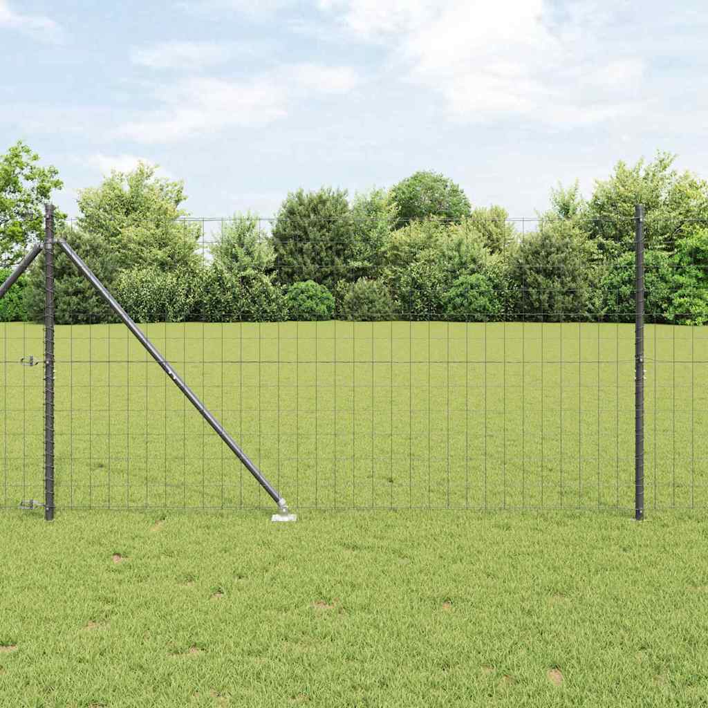 Euro Hegn med 13 Spydstolper 1.2x25 m Galvaniseret Stål Grå