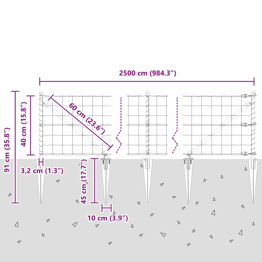 Plot s sloupkem Šedá 0,4 x 25 m Ocel a PVC - obrázek 14