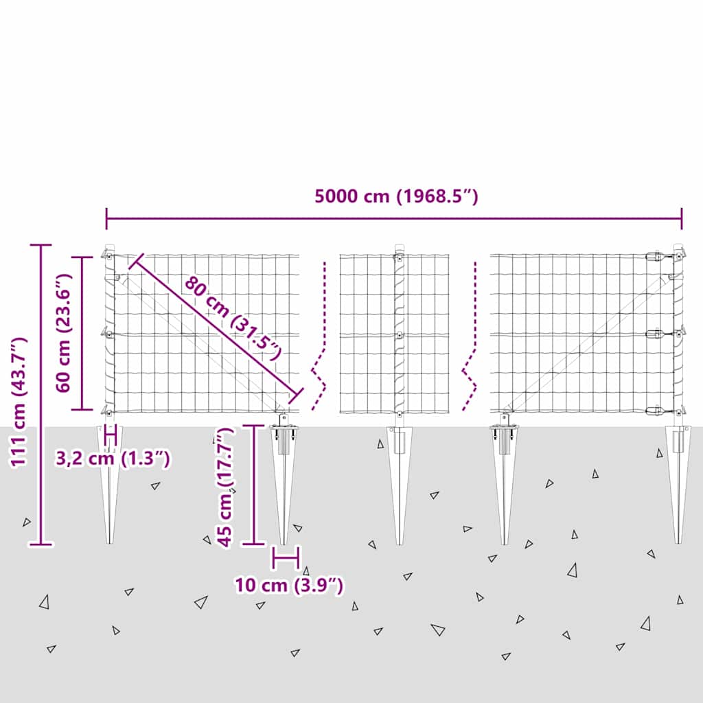 Plot s sloupkem Šedá 0,6 x 50 m Ocel a PVC - obrázek 14