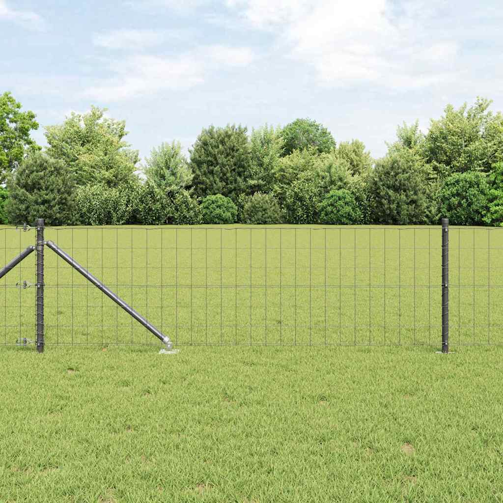 Euro hegn med 13 spidse stænger 0.6x50 m galvaniseret stål grå