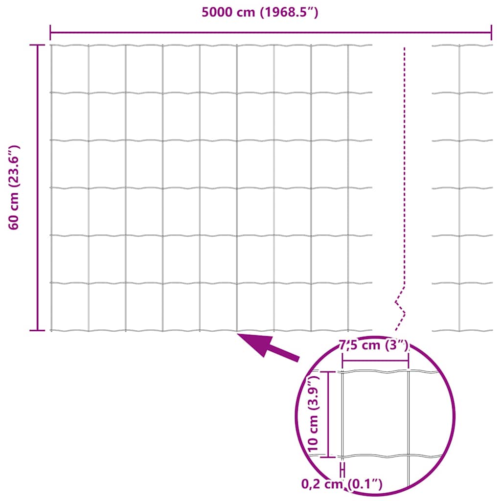 Plot s sloupkem Šedá 0,6 x 50 m Ocel a PVC - obrázek 15