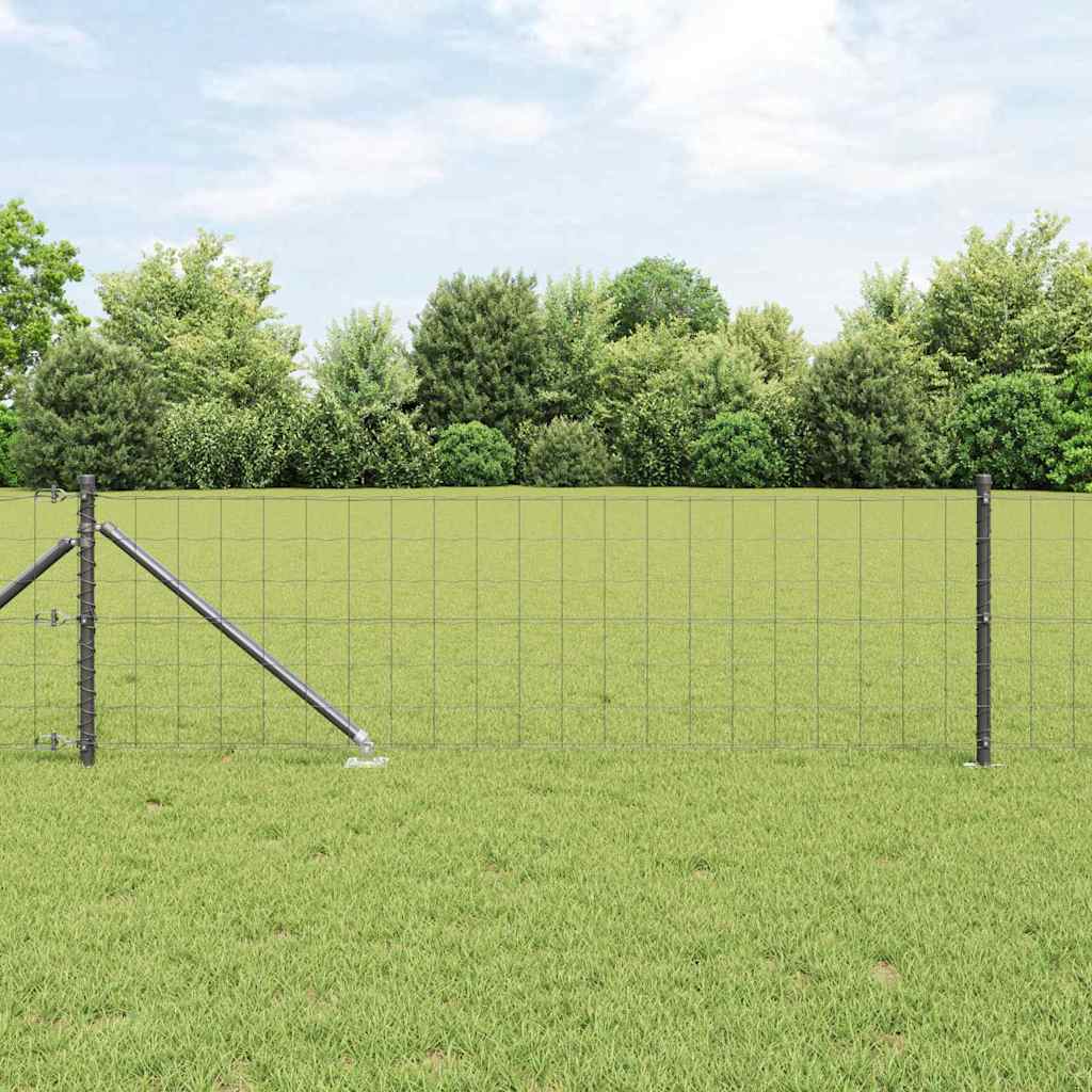Euro hegn med 13 spidser 0.4x50 m galvaniseret stål grå