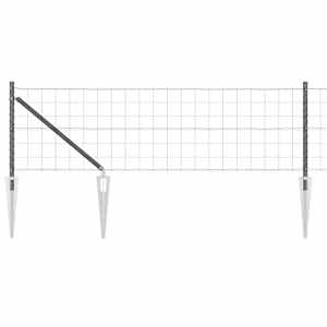 Plot s sloupkem Šedá 0,4 x 50 m Ocel a PVC - obrázek 2