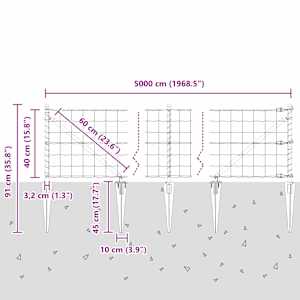 Plot s sloupkem Šedá 0,4 x 50 m Ocel a PVC - obrázek 14