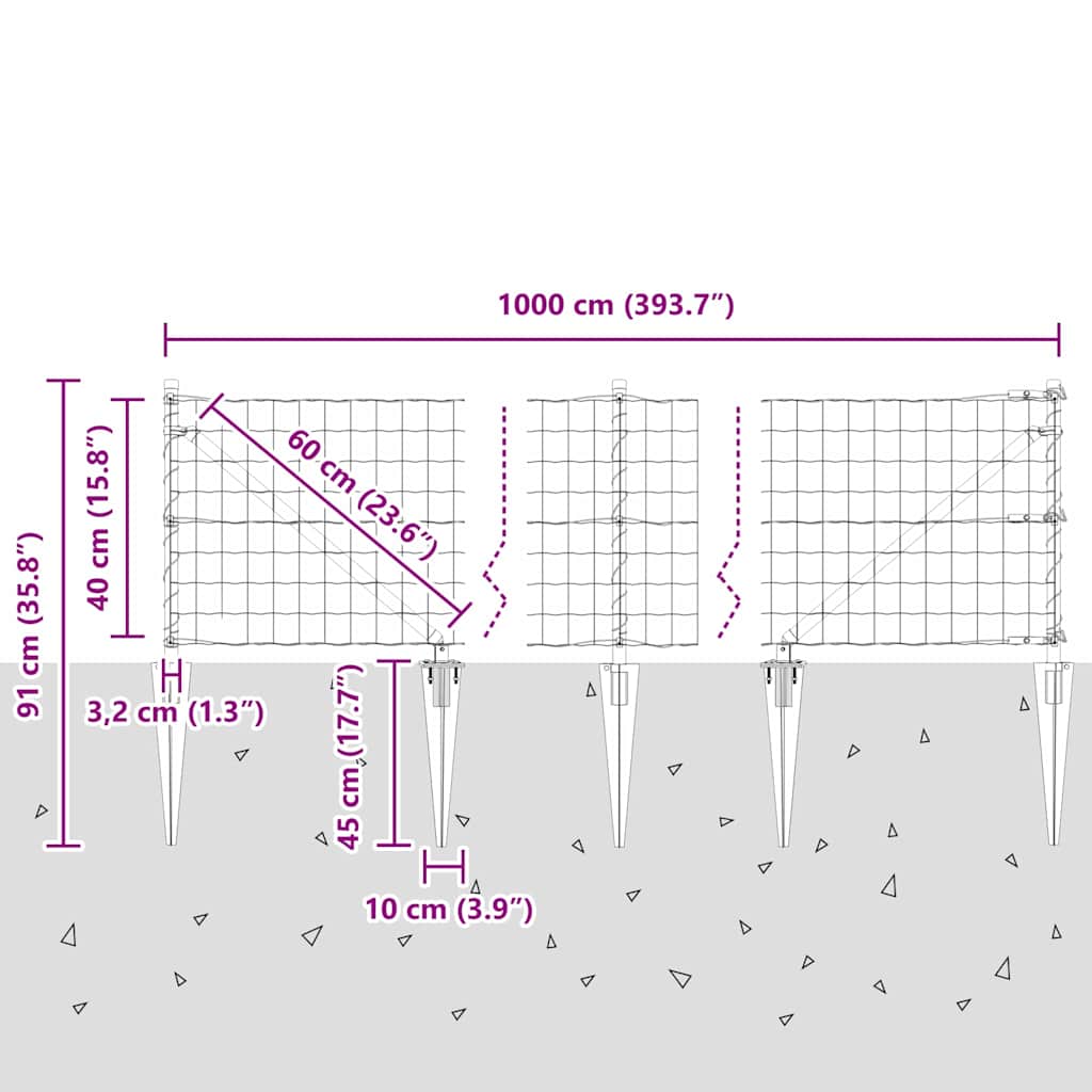 Plot s sloupkem Šedá 0,4 x 10 m Ocel a PVC - obrázek 14