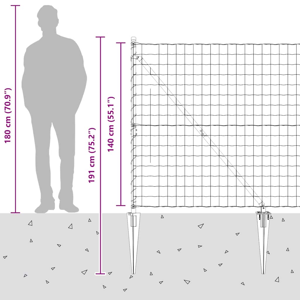 Plot s sloupkem Šedá 1,4 x 10 m Ocel a PVC - obrázek 16