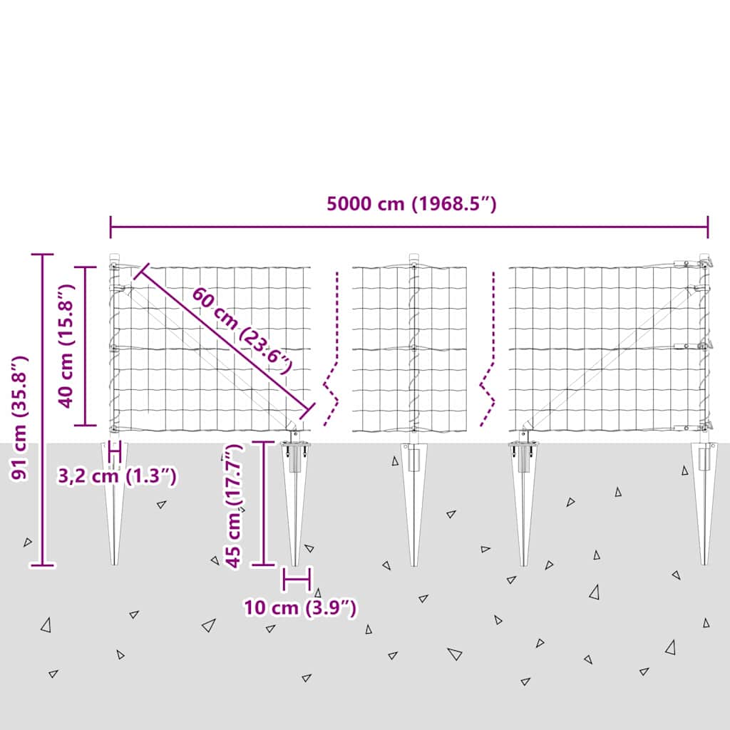 Plot s sloupkem Šedá 0,4 x 50 m Ocel a PVC - obrázek 14