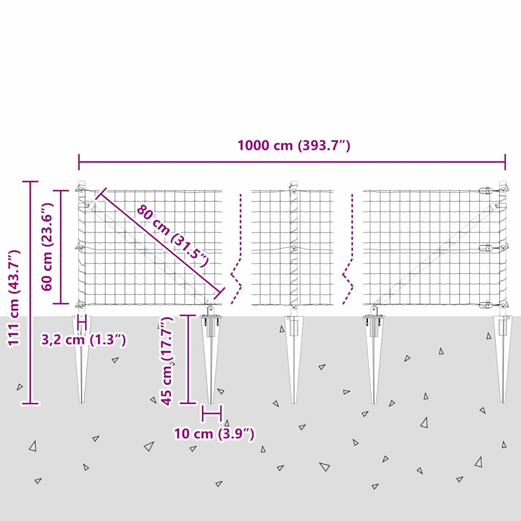 Plot s sloupkem Stříbrná 0,6 x 10 m Ocel - obrázek 15