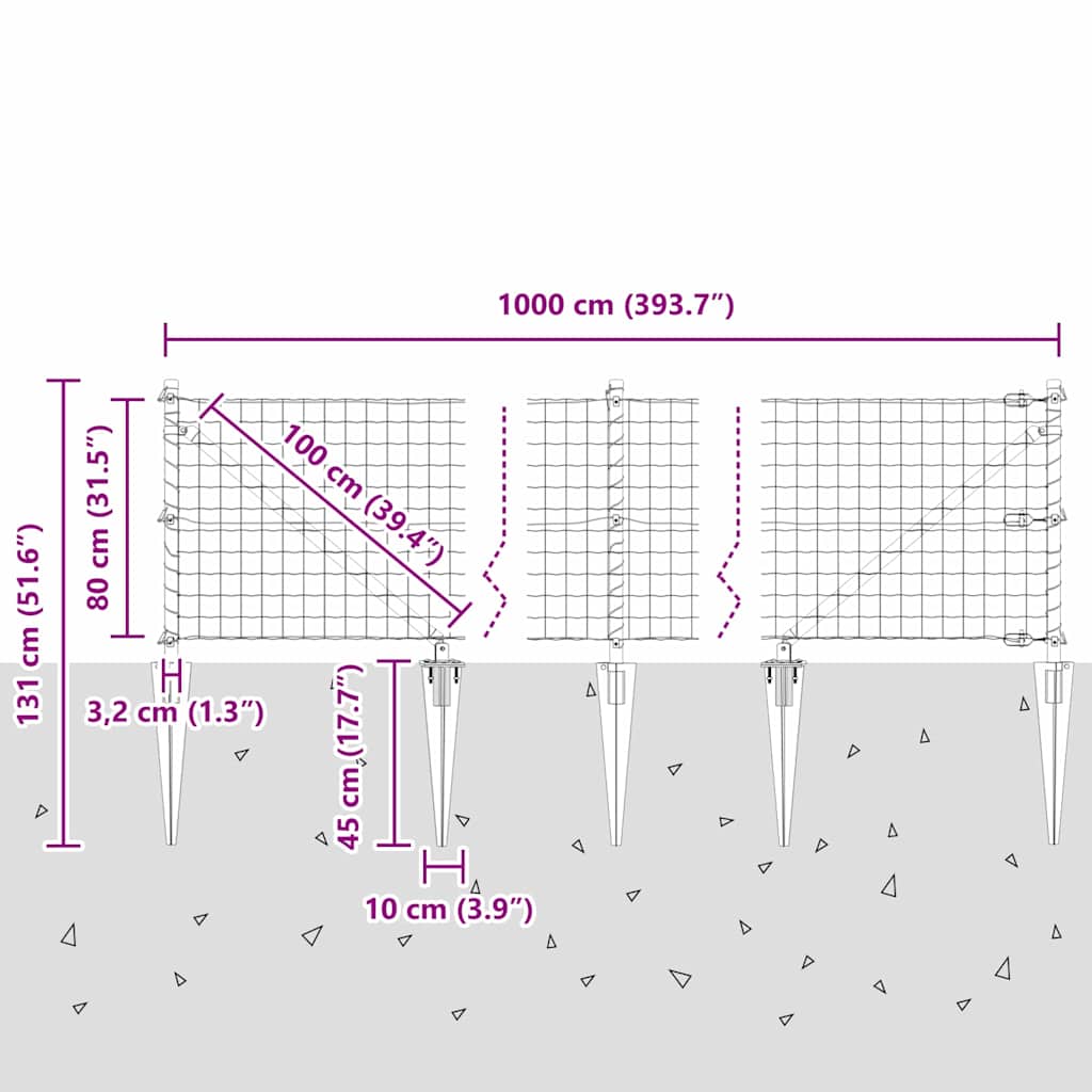 Plot s sloupkem Stříbrná 0,8 x 10 m Ocel - obrázek 15