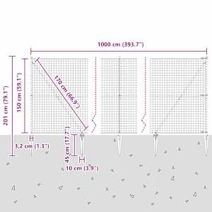 Venkovní euro plot s hroty 10 x 1,5 m Pozinkovaná ocel Stříbrná - obrázek 14