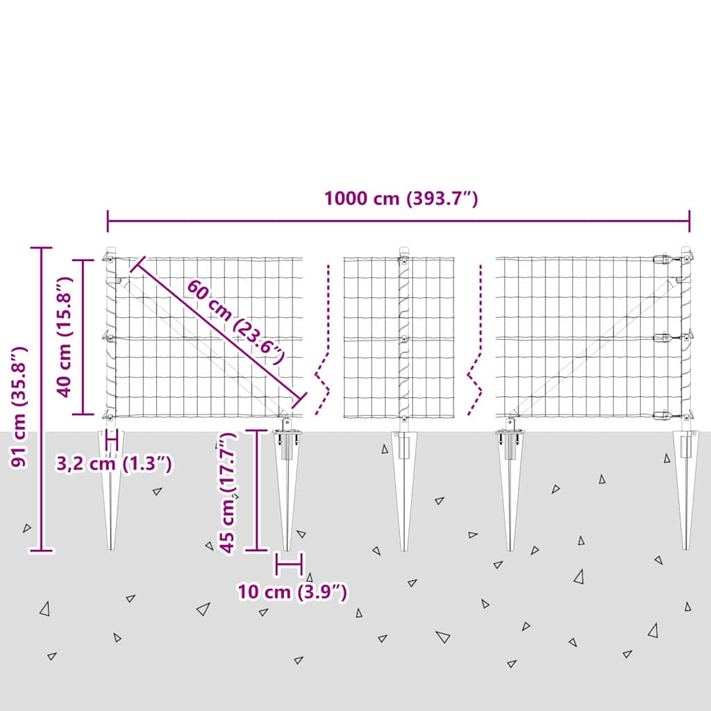 Plot s sloupkem Stříbrná 0,4 x 10 m Ocel - obrázek 15