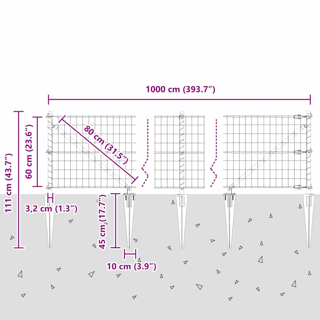 Plot s sloupkem Stříbrná 0,6 x 10 m Ocel - obrázek 15