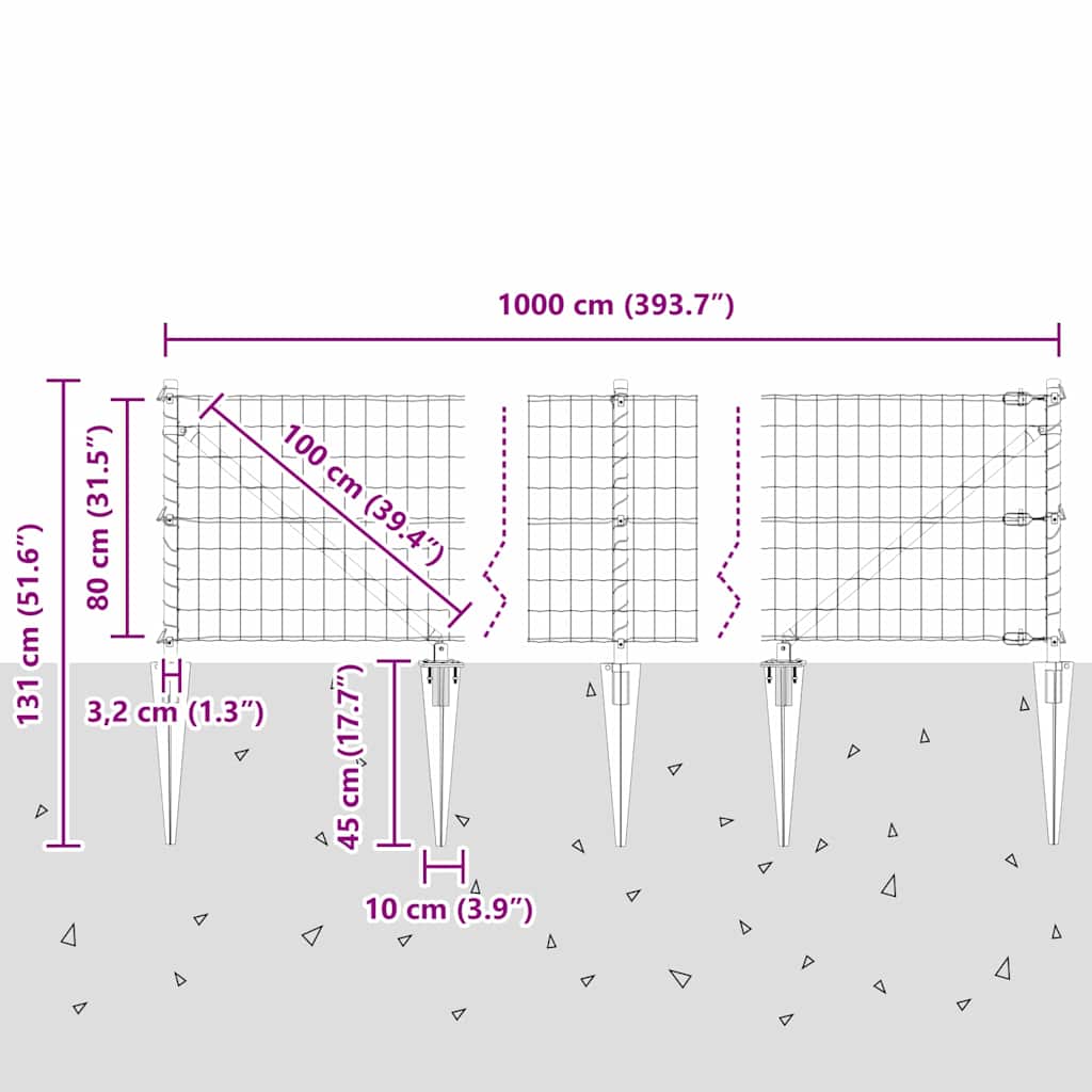 Plot s sloupkem Stříbrná 0,8 x 10 m Ocel - obrázek 15