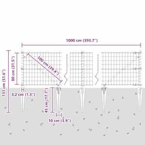 Evropský plot se hroty 10 x 0,8 m Pozinkovaná ocel Stříbrná - obrázek 15