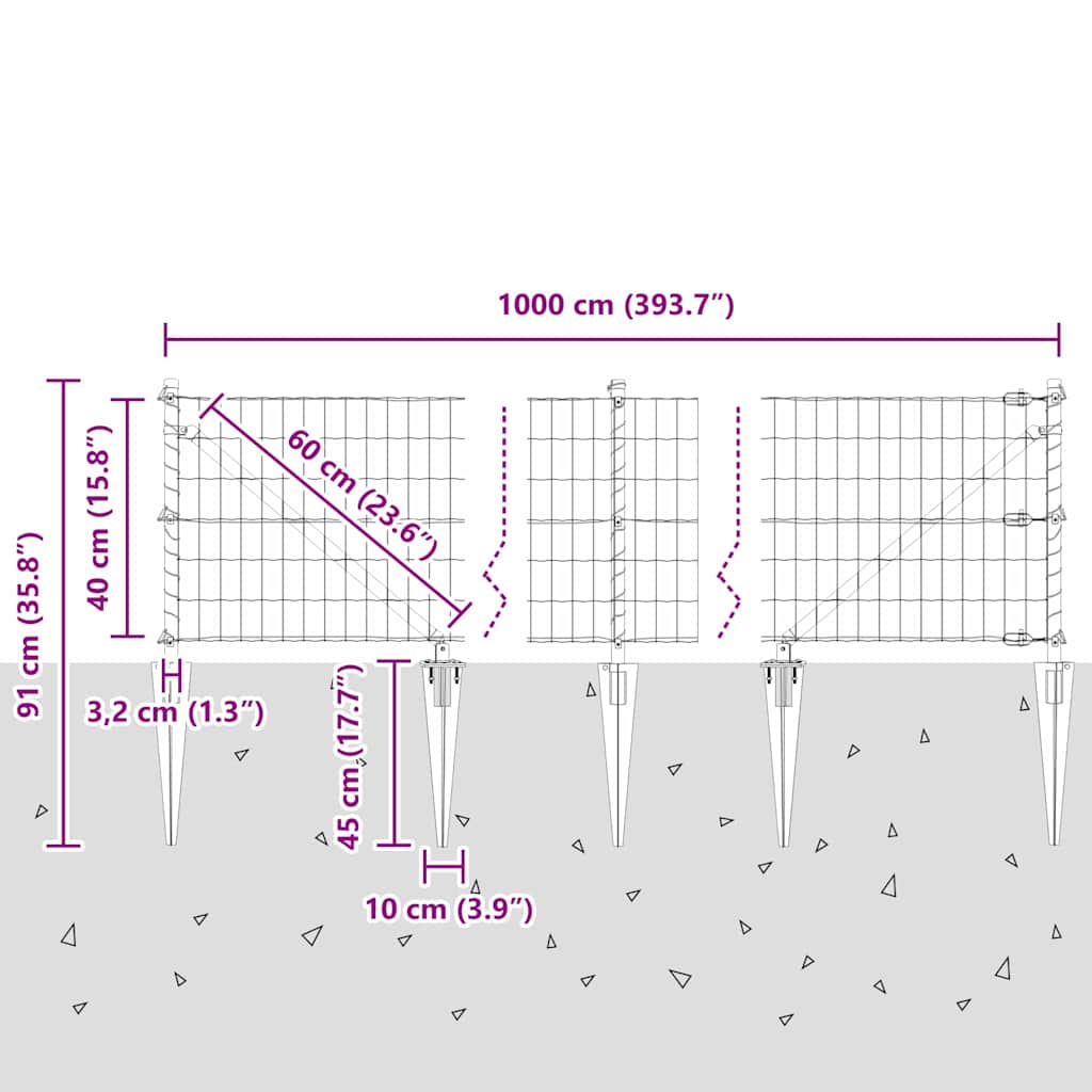 Plot s sloupkem Stříbrná 0,4 x 10 m Ocel - obrázek 15