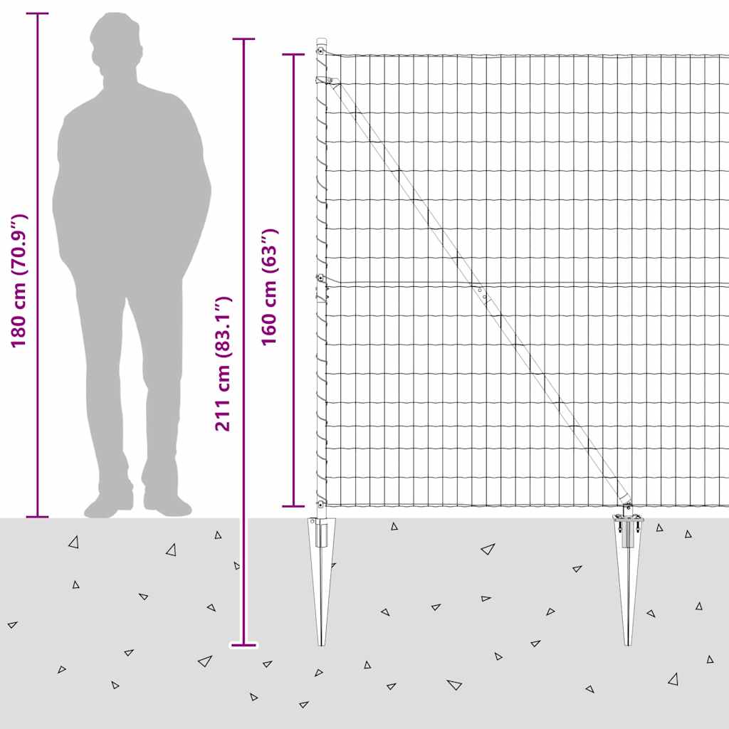 Plot s sloupkem Stříbrná 1,6 x 10 m Ocel - obrázek 16