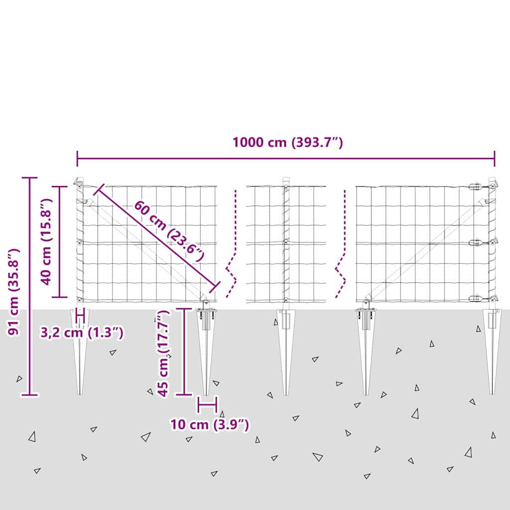 Plot s sloupkem Stříbrná 0,4 x 10 m Ocel - obrázek 15