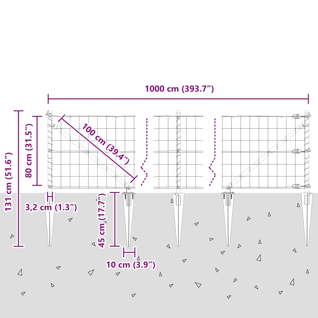 Plot s sloupkem Stříbrná 0,8 x 10 m Ocel - obrázek 15