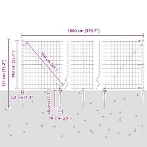Plot s sloupkem Stříbrná 1,4 x 10 m Ocel - obrázek 14