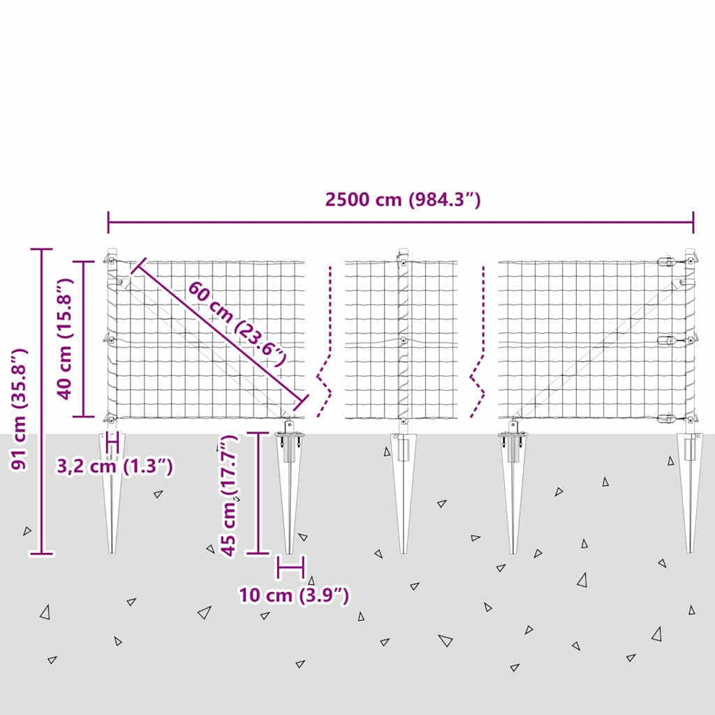 Plot s sloupkem Stříbrná 0,4 x 25 m Ocel - obrázek 15