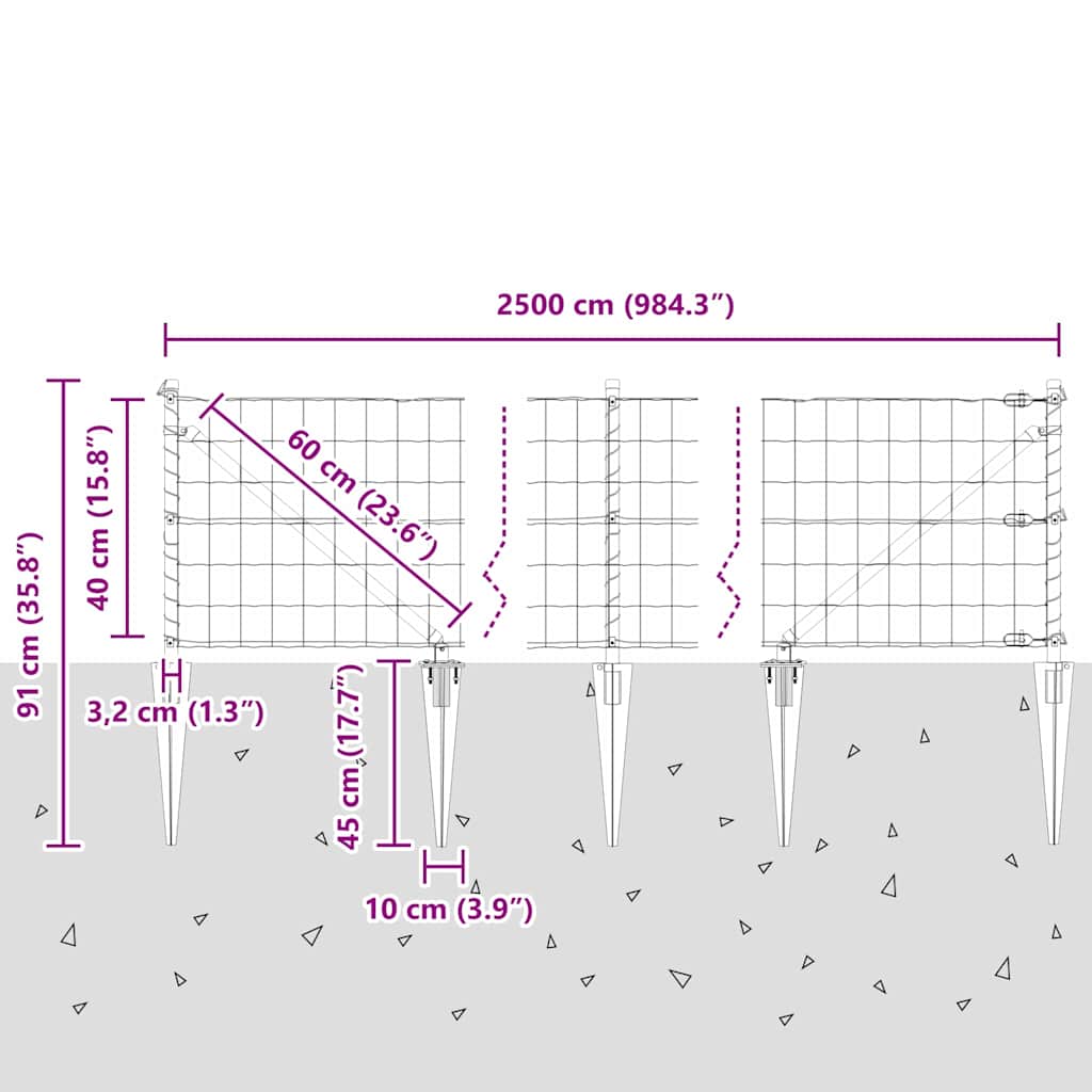 Plot s sloupkem Stříbrná 0,4 x 25 m Ocel - obrázek 15