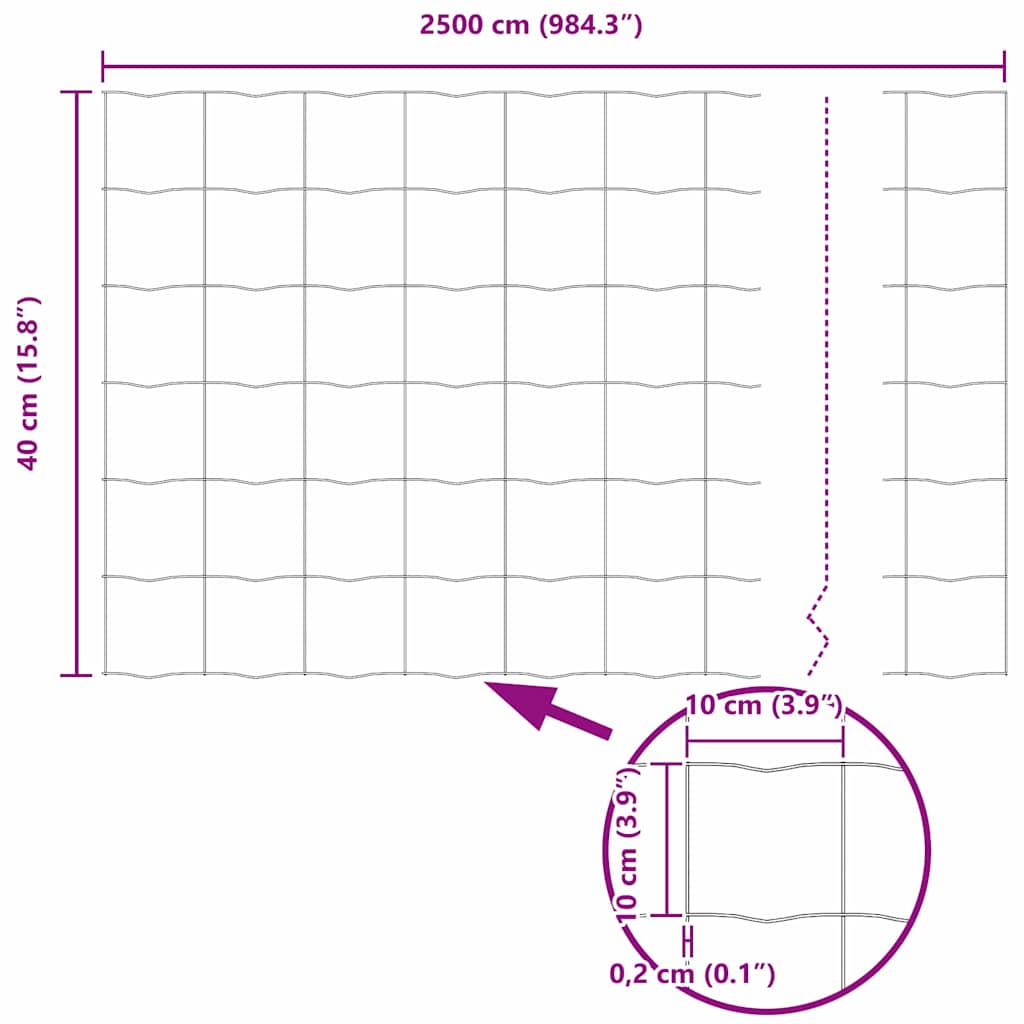Plot s sloupkem Stříbrná 0,4 x 25 m Ocel - obrázek 16