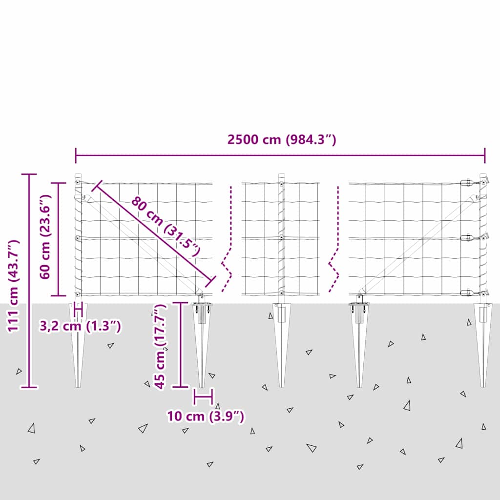 Plot s sloupkem Stříbrná 0,6 x 25 m Ocel - obrázek 15