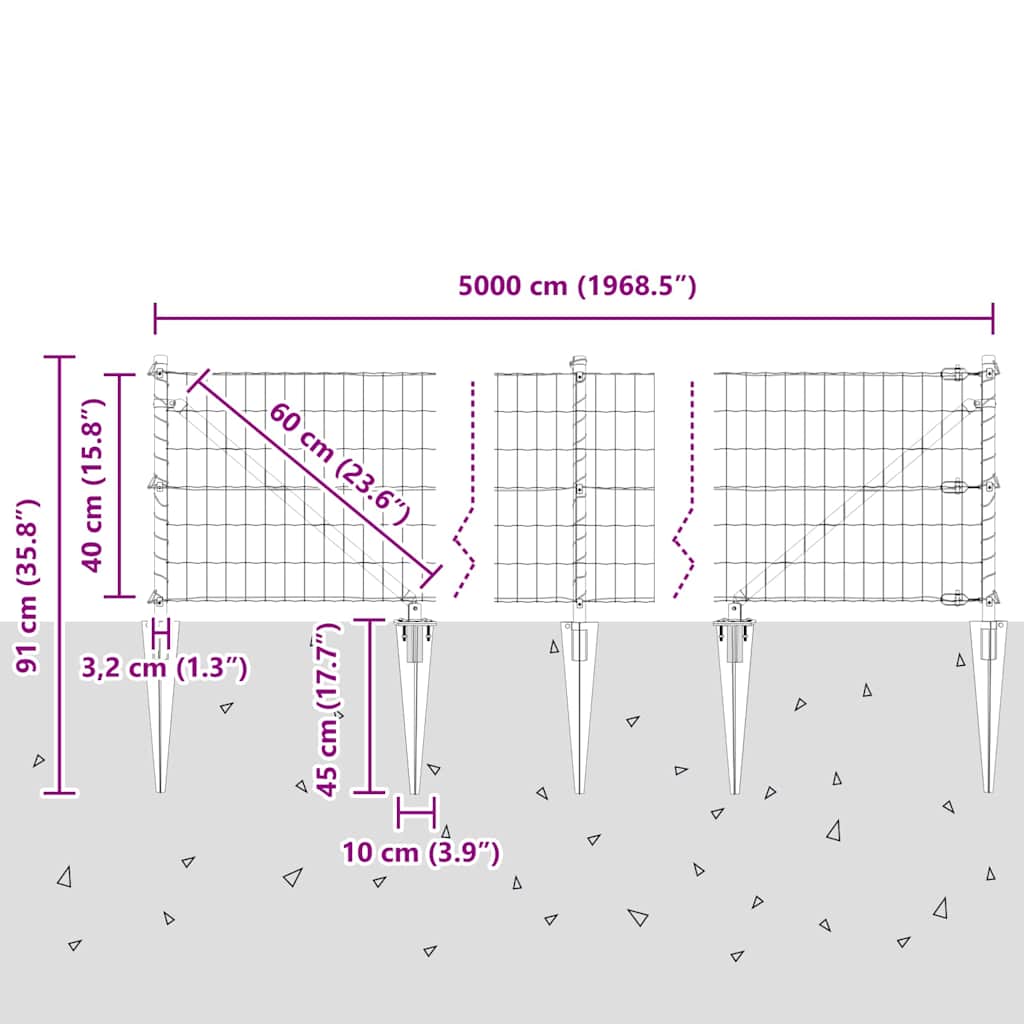 Plot s sloupkem Stříbrná 0,4 x 50 m Ocel - obrázek 15