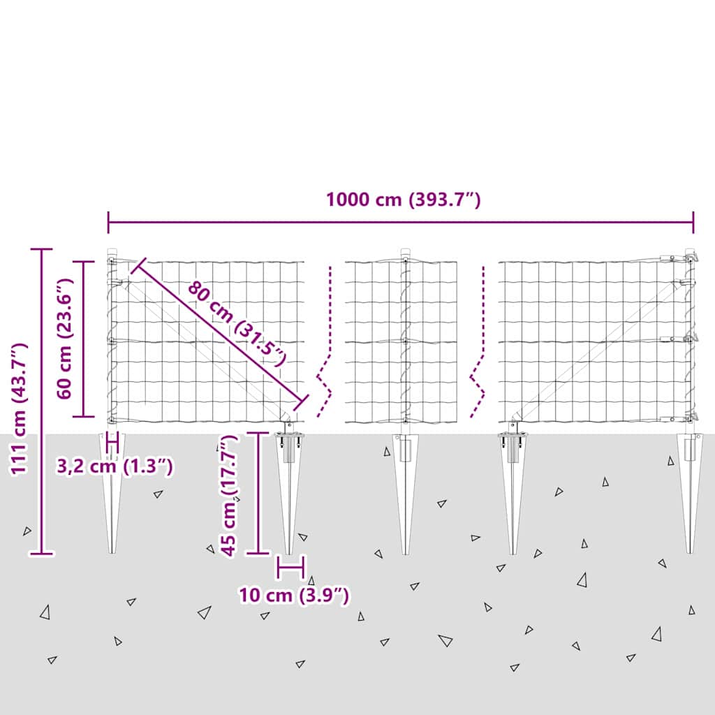Plot s sloupkem Stříbrná 0,6 x 10 m Ocel - obrázek 15