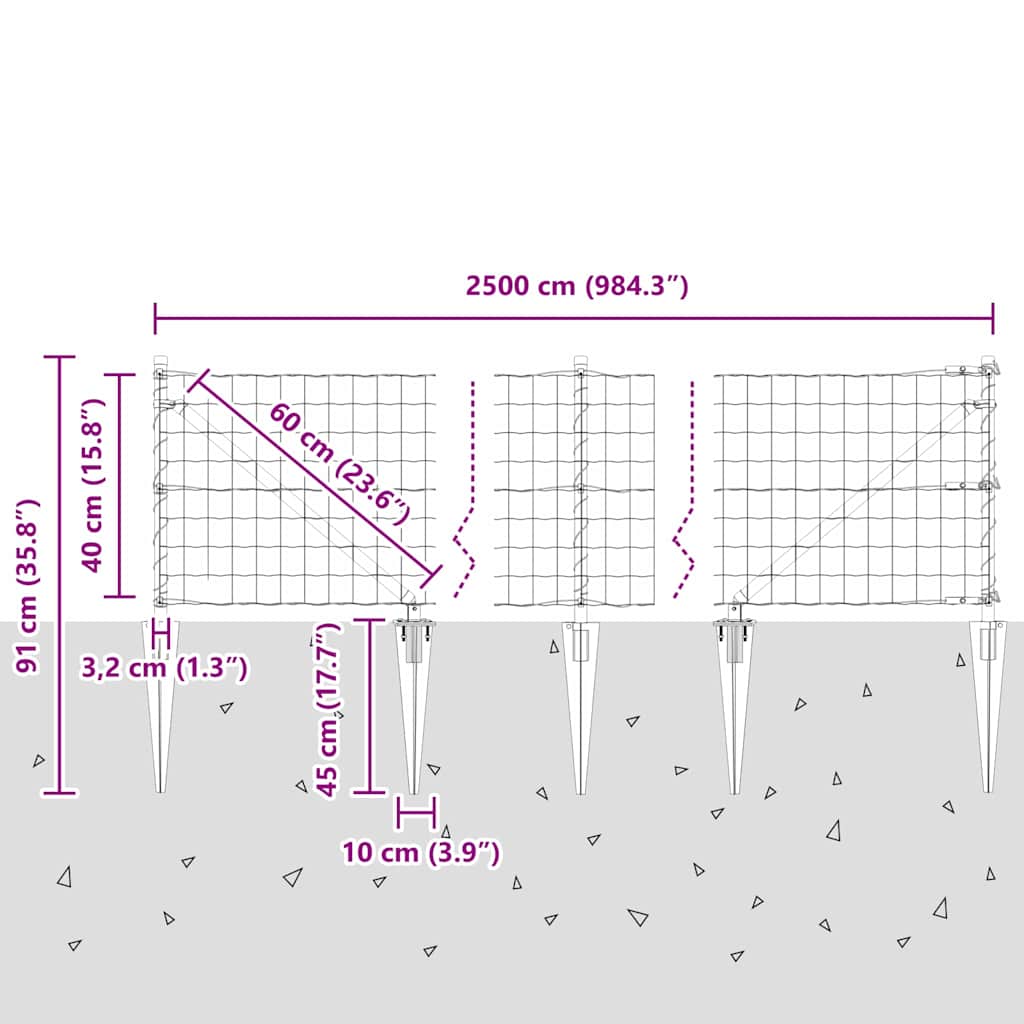 Plot s sloupkem Stříbrná 0,4 x 25 m Ocel - obrázek 15