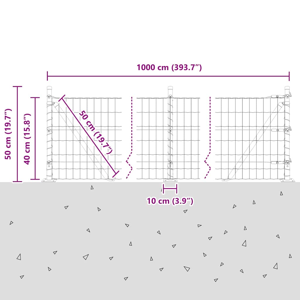 Plot s sloupkem Zelená 0,4 x 10 m Ocel a PVC - obrázek 15