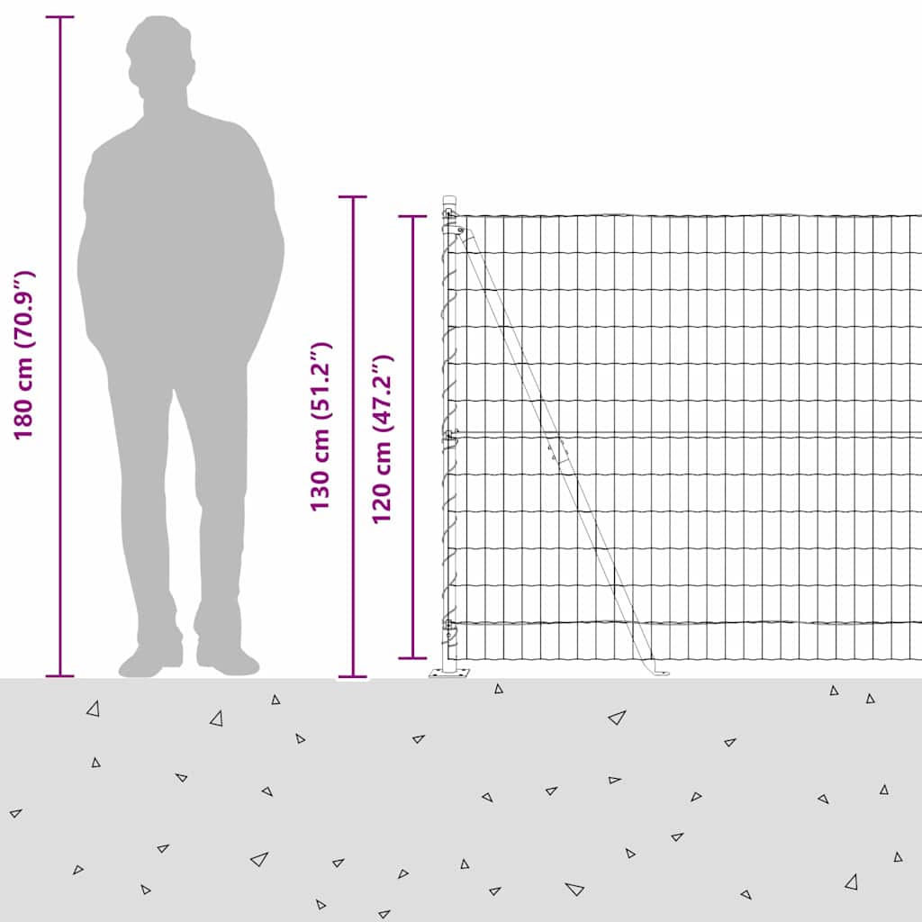 Plot s sloupkem Zelená 1,2 x 10 m Ocel a PVC - obrázek 17
