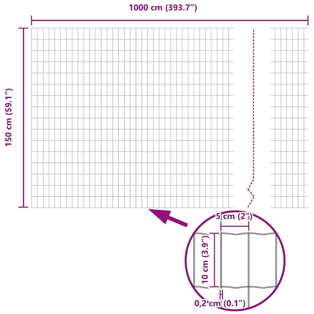 Plot s sloupkem Zelená 1,5 x 10 m Ocel a PVC - obrázek 16