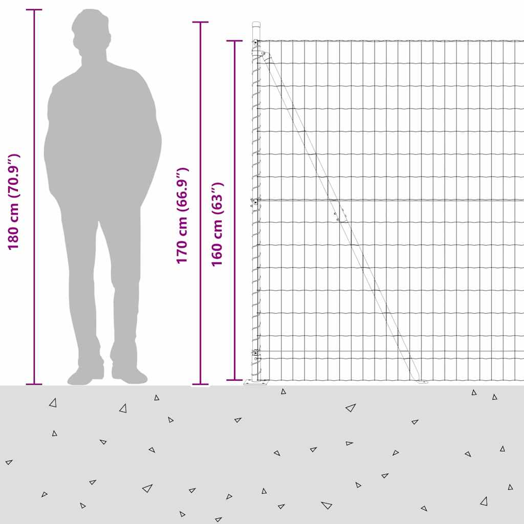 Plot s sloupkem Zelená 1,6 x 10 m Ocel a PVC - obrázek 17
