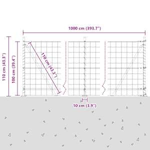 Evropský plot s betonovou základnou 10 x 1 m Ocel potažená PVC - obrázek 15